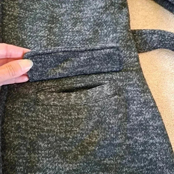 Steve Madden 3/4 Length Knit  Coat Grey Black Heathered Jacket Large Pea Coat - Picture 7 of 12